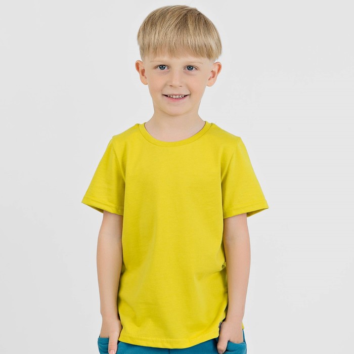 Футболка для мальчиков, рост 104 см, цвет горчичный футболка для мальчиков рост 104 см цвет изумрудный