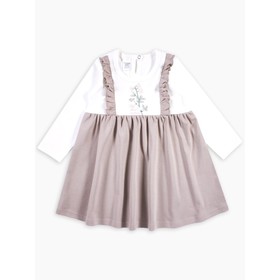 

Платье с длииным рукавом с рюшами, Le Fleur, рост 104 см, цвет коричневый