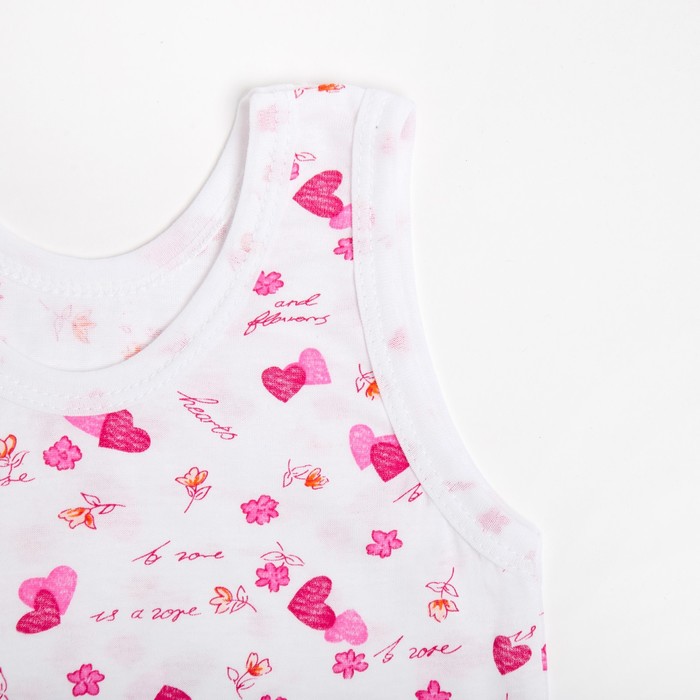 Комплект для девочки (майка, трусы), цвет розовый/сердечки, рост 116 см