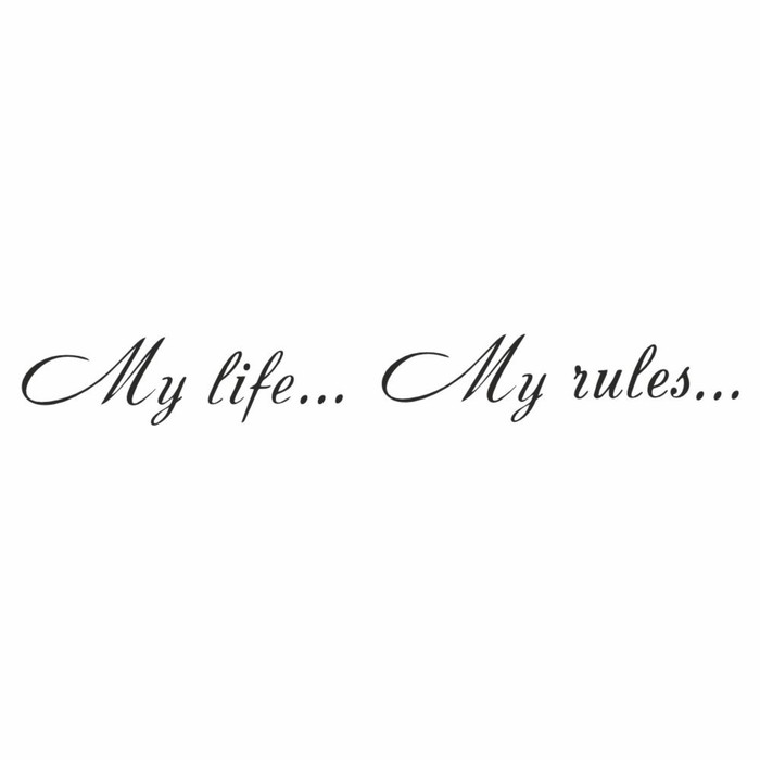 

Наклейка "My life...My rules...", черная, плоттер, 400 х 55 х 1 мм