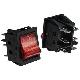 

Клавишный переключатель RUICHI KCD4-202N-C3-R/6P, ON-ON