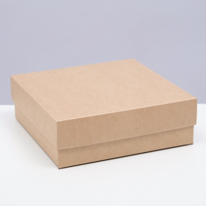 Коробка складная, крышка-дно, крафт, 15 х 15 х 5 см коробка складная крышка дно с окном крафт 15 х 15 х 15 см