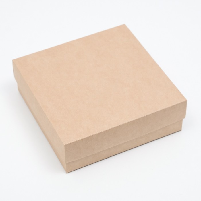 Коробка складная, крышка-дно, крафт, 15 х 15 х 5 см