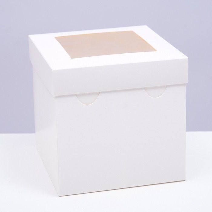 Коробка складная, крышка-дно,с окном, белая, 15 х 15 х 15 см коробка складная крышка дно с окном белая 15 х 15 х 15 см