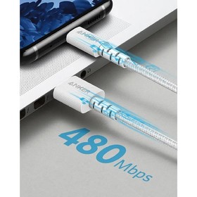

Кабель Anker A8022, Type-C - USB, 2 А, 0.9м, зарядка + передача данных, белый