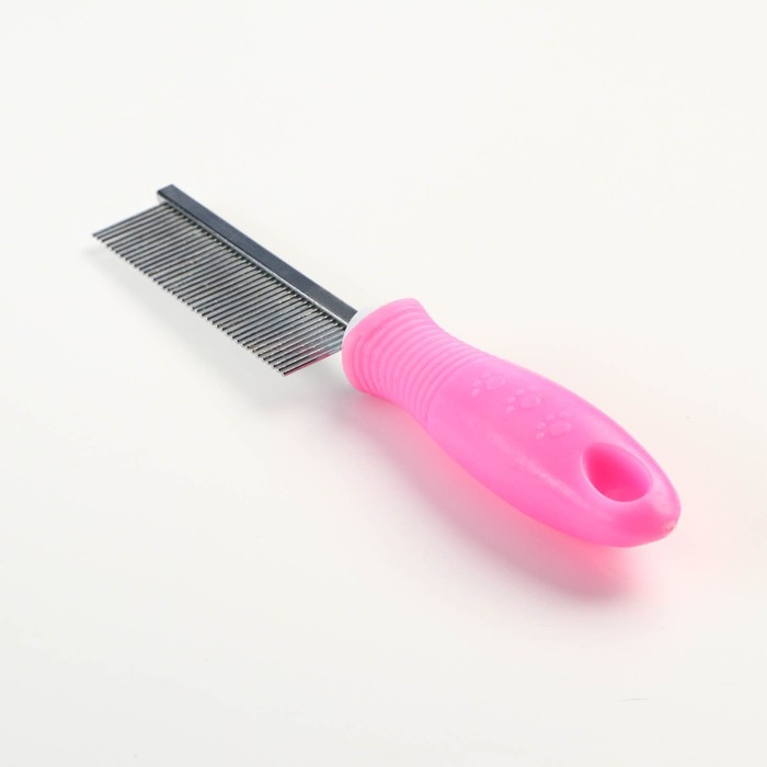 фото Расчёска "комфорт" с прямыми зубьями, нескользящая ручка, 21,5 х 3 см, розовая пижон
