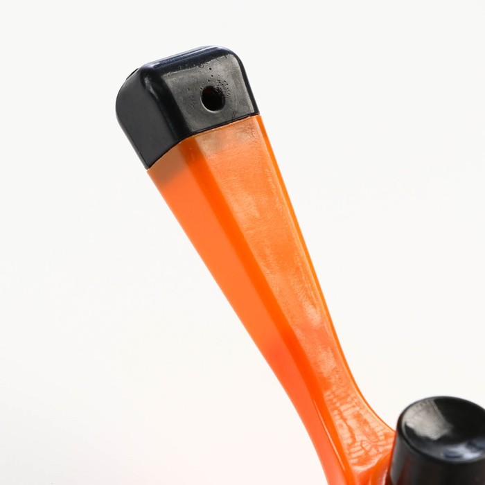Пуходерка пластиковая "Косточка" с самоочисткой, 8,5 х 12,5 см, оранжевая