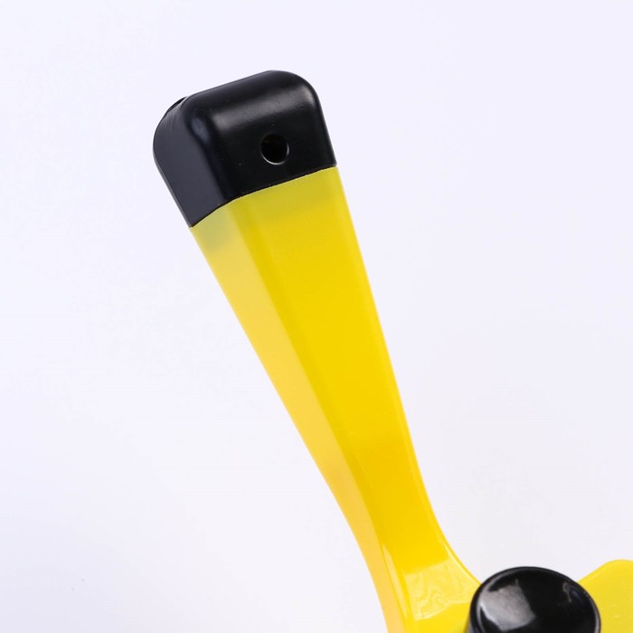 Пуходерка пластиковая "Косточка" с самоочисткой, 8,5 х 12,5 см, жёлтая