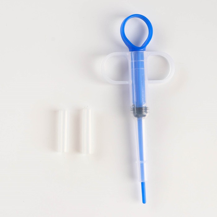 Универсальный набор для дозирования лекарств и пищи, с силиконовыми насадками, синий