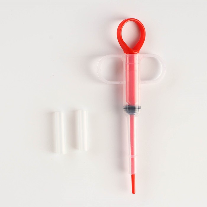Универсальный набор для дозирования лекарств и пищи, с силиконовыми насадками, красный
