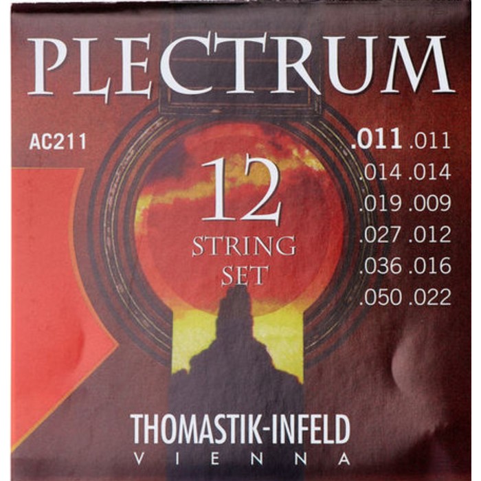 Комплект струн для 12-струнной акустической гитары AC211 Plectrum сталь/бронза, 11-50 ac211 plectrum комплект струн для 12 струнной акустической гитары сталь бронза 11 50 thomastik
