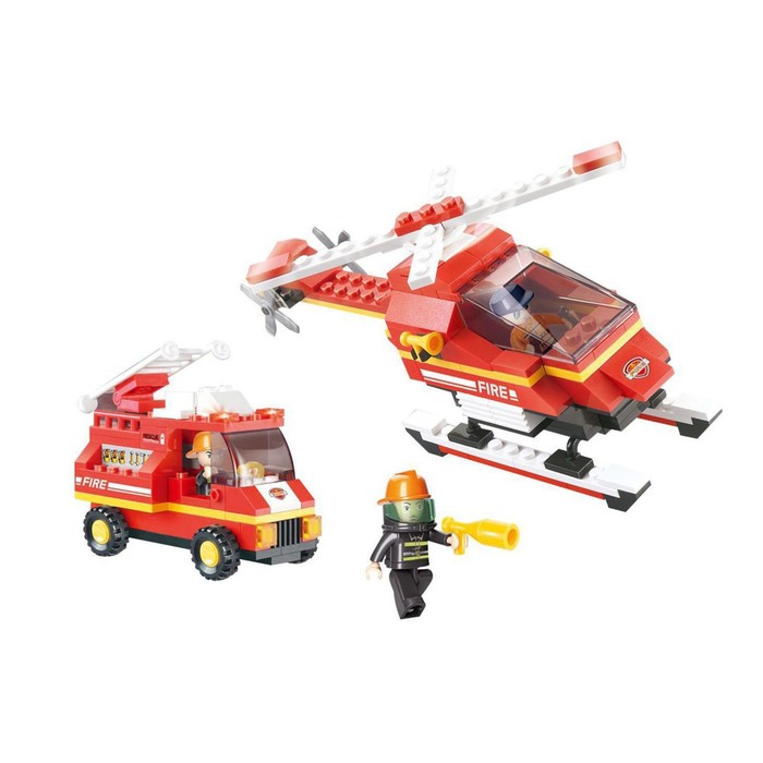 Конструктор Пожарные спасатели «Спасательный отряд», 211 деталей, в пакете конструктор пожарные спасатели вертолёт гидроцикл 111 деталей