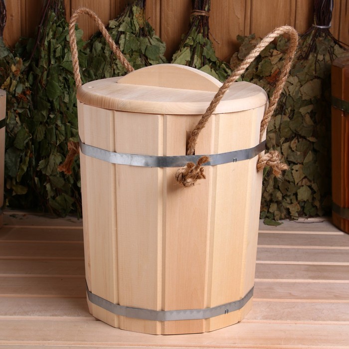 

Запарник из липы, 10 л, с крышкой