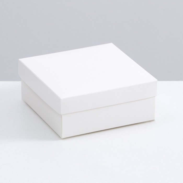 Коробка складная, крышка-дно, белая, 12 х 12 х 5 см коробка складная желтая 16 5 х 12 5 х 5 см дарите счастье