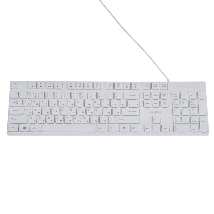 Клавиатура Smartbuy ONE 238, проводная, мембранная, 104 клавиши, USB, белая