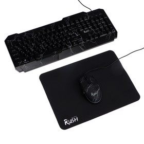 Игровой набор Smartbuy Rush Thunderstorm 3 в 1, клавиатура+мышь+ковер, проводной, 2400 dpi Ош