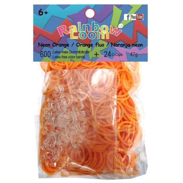 Резиночки для плетения браслетов RAINBOW LOOM Неон, оранжевый резиночки для плетения браслетов rainbow loom коллекция леденцы пастельный оранжевый