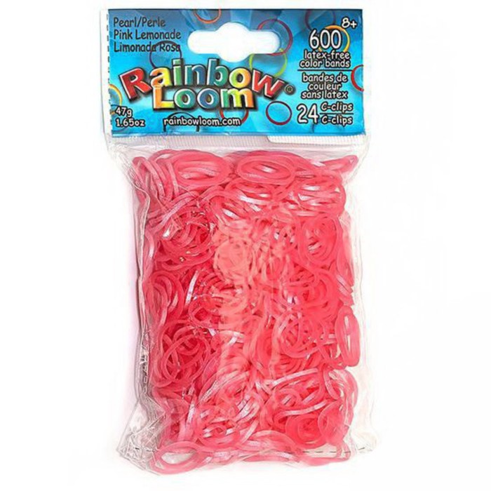фото Резиночки для плетения браслетов rainbow loom, коллекция «перламутр», розовый лимонад