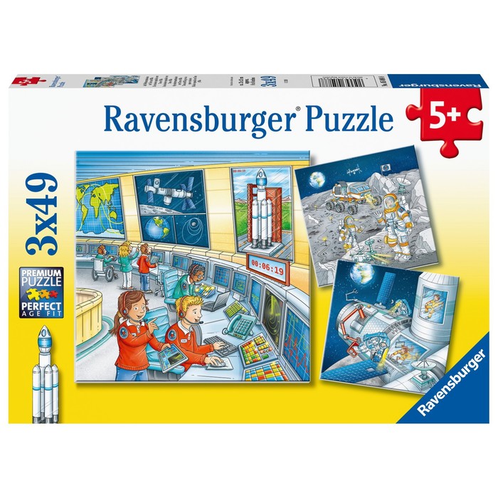 Набор пазлов Ravensburger «Космическая миссия с Томом и Мией», 3 штуки, 49 элементов