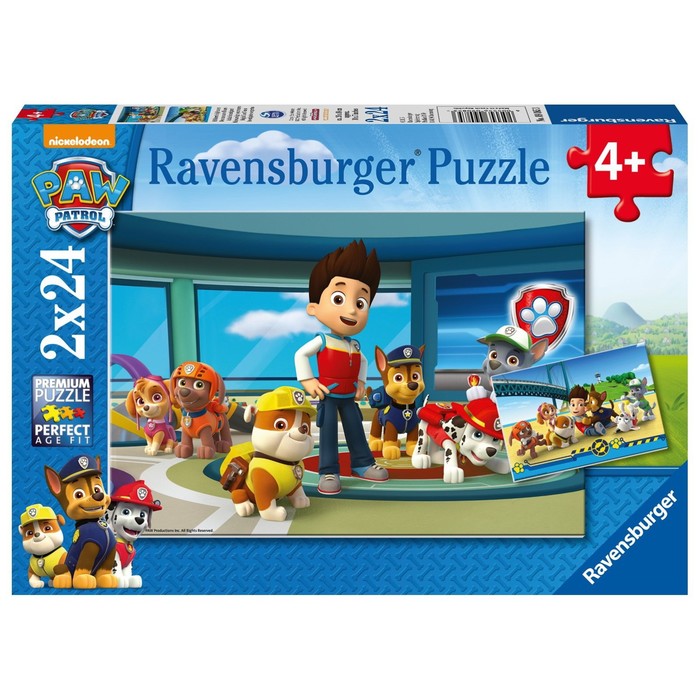 фото Набор пазлов ravensburger «щенячий патруль: полезные ищейки», 2 штуки, 24 элемента