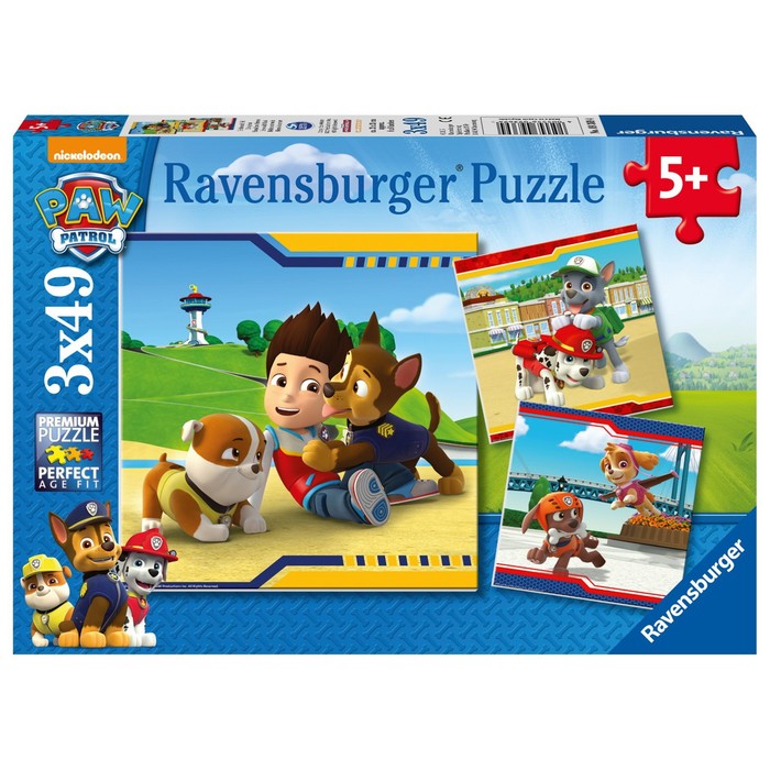 фото Набор пазлов ravensburger «щенячий патруль», 3 штуки, 49 элементов