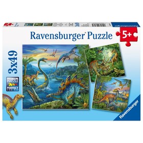

Набор пазлов Ravensburger «Динозавры», 3 штуки, 49 элементов