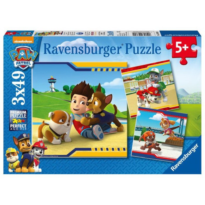 фото Набор пазлов ravensburger «щенячий патруль. пушистые герои», 3 штуки, 49 элементов