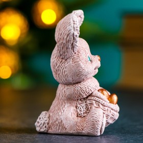 

Фигура "Заяц с корзинкой" бежевый, 9х5х5см