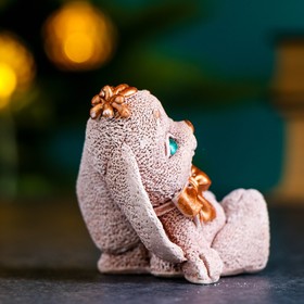 

Фигура "Кролик с бантом" бежевый, 9х5х5см