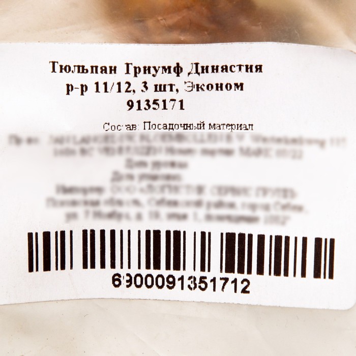 

Тюльпан Триумф Династия, р-р 11/12, 3 шт, Эконом, Осень 2023
