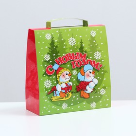 

Подарочная коробка "Сумка со снеговиками", 21,4 х 22,5 х 9,3 см