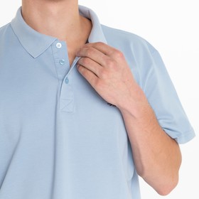 

Футболка поло мужская, цвет ярко-голубой, размер 54 (3XL)