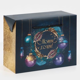 Пакет-коробка «Новогодняя ночь», 23 × 18 × 11 см Ош