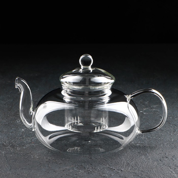 Чайник заварочный со стеклянным ситом, 1,1 л чайник заварочный со стеклянным фильтром 700 мл agness 891 033
