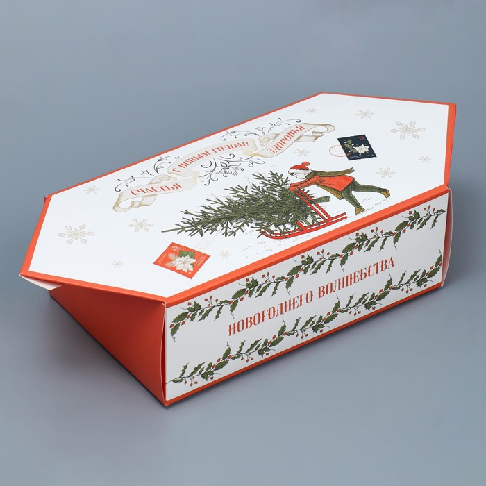 Сборная коробка‒конфета «Ретро», 18 × 28 × 10 см