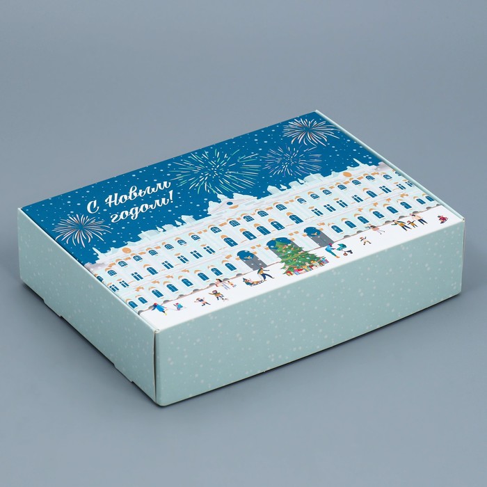 Коробка складная «Город новогодний», 21 × 15 × 5 см коробка складная рифленная новогодний подарок 21 х 15 х 5 см