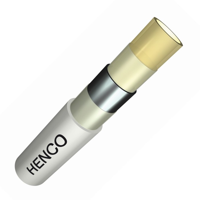 фото Труба металлопластиковая henco rixc, d=16 х 2 мм, pn 10, бухта 200 м, белая