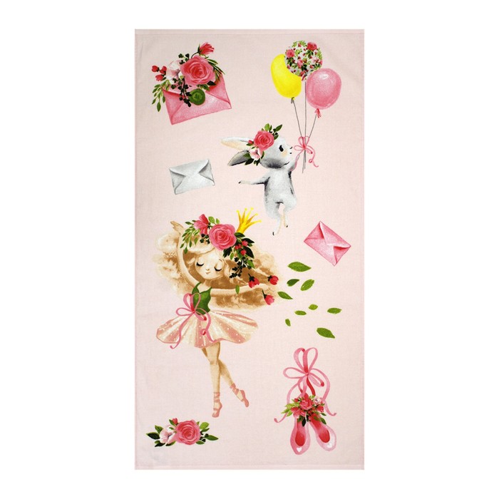 Махровое полотенце «Балет», размер 60x120 см, цвет розовый