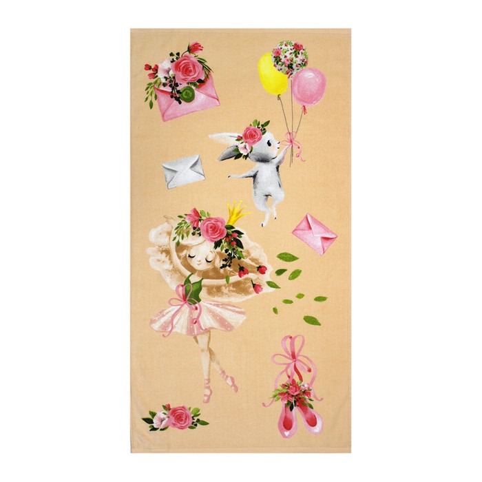 Махровое полотенце «Балет», размер 60x120 см, цвет персиковый