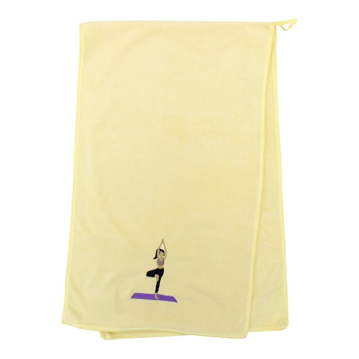 Махровое полотенце «Спорт йога», размер 30x100 см, цвет кремовый