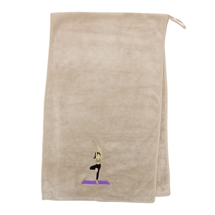 Махровое полотенце «Спорт йога», размер 30x100 см, цвет серый