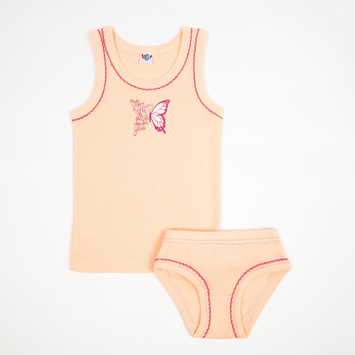Комплект (майка, трусы) для девочки, цвет светло-персиковый, рост 92 см футболка для девочки цвет персиковый рост 92 см