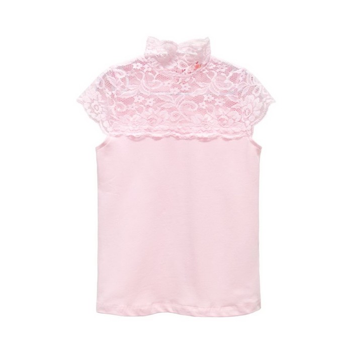 Джемпер для девочки с коротким рукавом, рост 122 см, цвет нежно-розовый