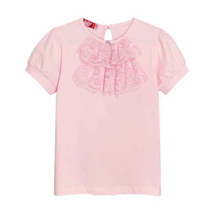 Джемпер с коротким рукавом для девочки, рост 128 см, цвет нежно-розовый