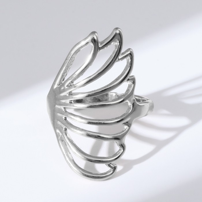 Кольцо «Крылья» сказочные, цвет серебро, безразмерное
