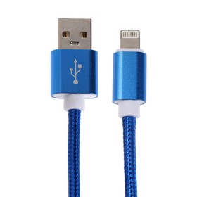 

Кабель Red Line, Lightning - USB, 1 А, 2 м, нейлоновая оплетка, синий
