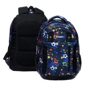 Рюкзак TORBER CLASS X, 'Мячики' 45 х 32 х 16 см, универсальный, чёрный/синий Ош