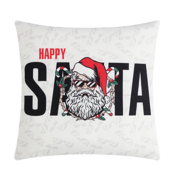 фото Подушка-плед этель happy santa, подушка 40*40±3 см, плед 100*150 см 100%п/э, 280 г/м2