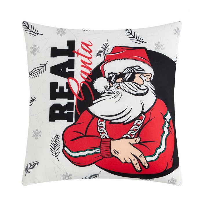 фото Подушка-плед этель real santa, подушка 40*40±3 см, плед 100*150 см 100%п/э, 280 г/м2