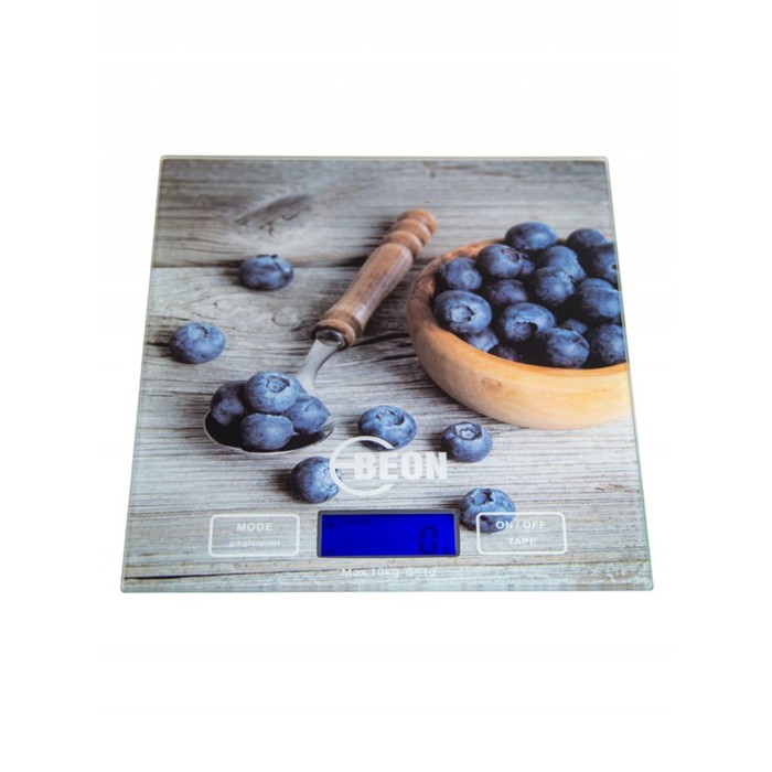 фото Весы кухонные beon bn-157, электронные, до 10 кг, рисунок "голубика"